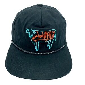 Raised‎ by Coyotes Golf Snapback Hat Cap Mens Black Embroidered Beef Cuts Rope
